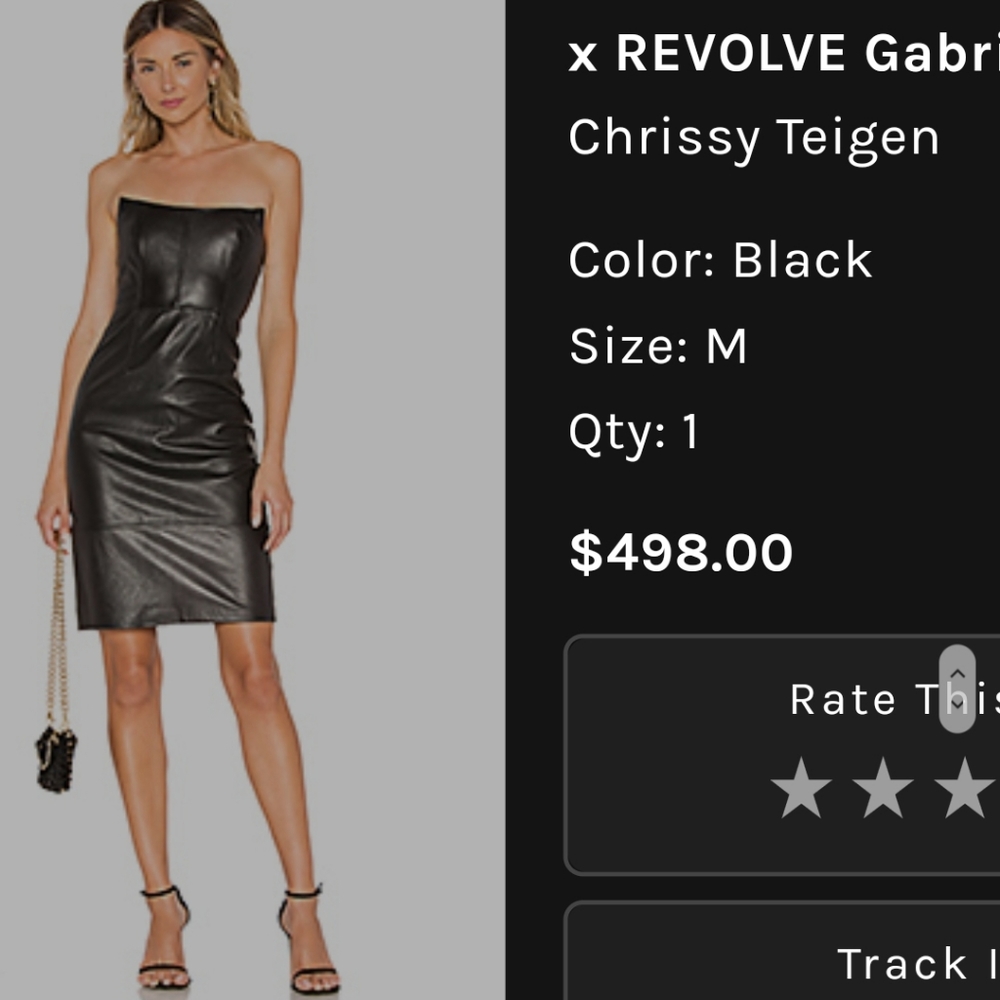 Strapless leather dress